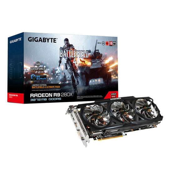 Gigabyte Radeon R9 280X OC WINDFORCE 3GB AMD PCI Express Graphics Card LN55238 GV R928XOC 3GD GA SCAN UK