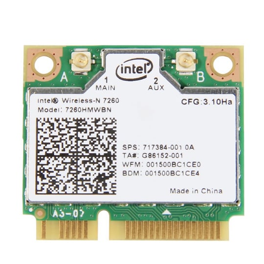 Intel Dual Band Wireless-AC 7260 + Bluetooth PCIe Half Mini Card for Notebooks : image 1
