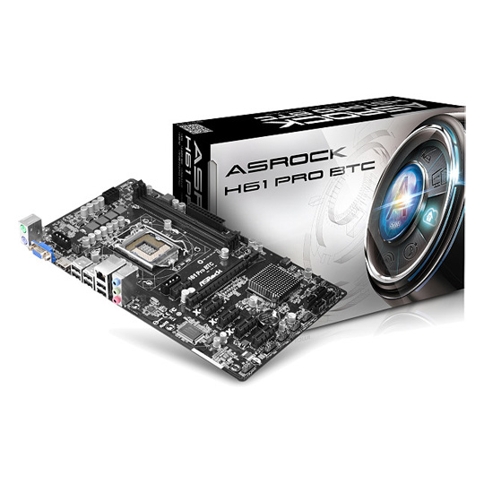 H61 Pro BTC Intel S1155 ASRock ATX Motherboard : image 1