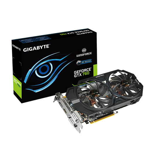 Gigabyte GTX 760 WindForce 2X Overclocked 2GB Nvidia PCI