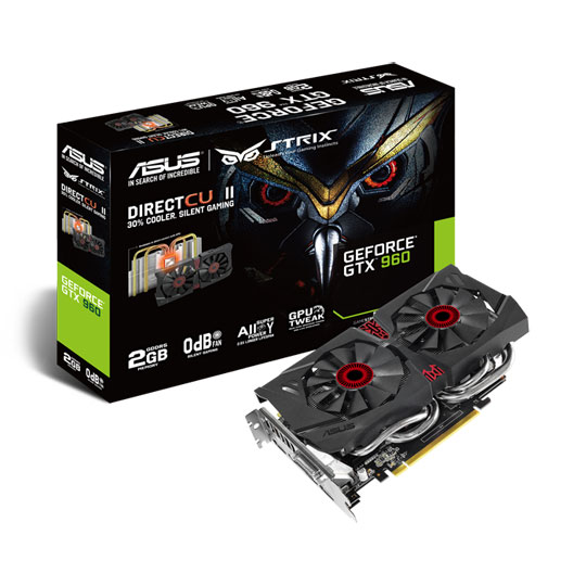 ASUS GeForce GTX 960 STRIX DCUII OC Graphics Card - 2GB : image 1