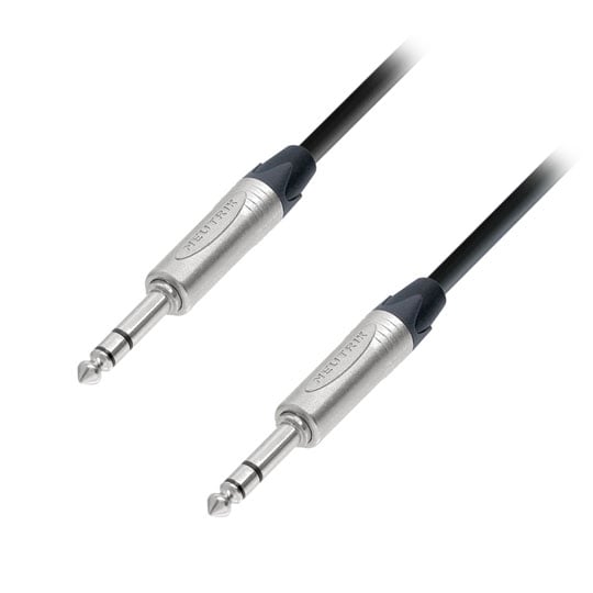 10m Adam Hall Neutrik Balanced Audio Cable 6.35mm Male Stereo Jack to 6.35mm Male Stereo Jack