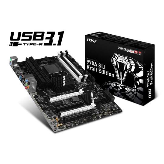 MSI 970A SLI Krait Edition USB 3.1 ATX Motherboard : image 1