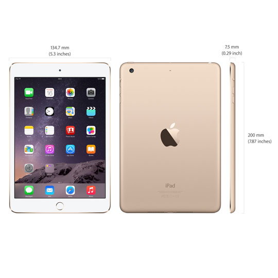 Apple iPad mini3 ゴールド APPLE iPad mini 3 - 128 GB, Gold - MGYK2B/A - Currys Business