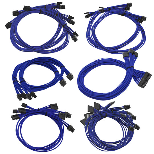 Blue Braided Cable Set for EVGA G2/P2/T2 PSU : image 1