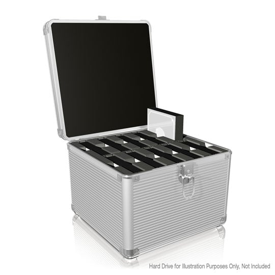ICY BOX Aluminium Flight Case for upto 10 Hard Disks