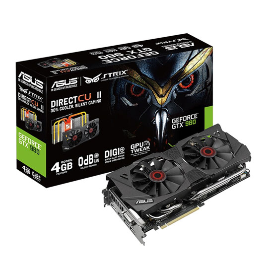 ASUS NVIDIA GTX 980 STRIX Direct CU II Graphics Card - 4GB : image 1