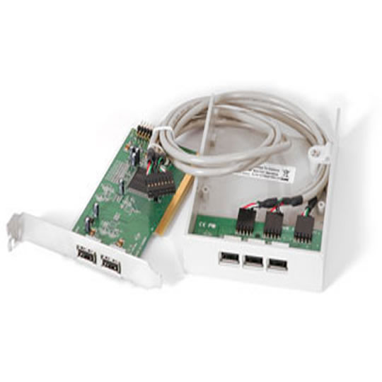 Scan 2 Port USB2 PCI card with 3 port Internal 3.5" Front Bay Hub : image 1