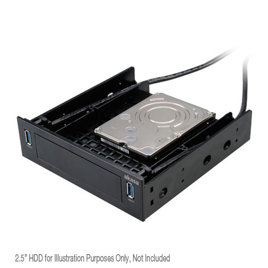 Akasa Front Bay 5.25" to 3.5"/2.5" Device/Drive Adapter : image 3