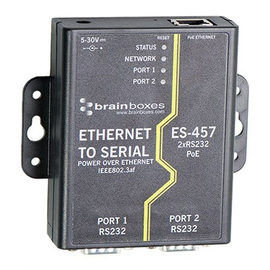 PoE RJ45 to Serial Adapter with 2 port RS232