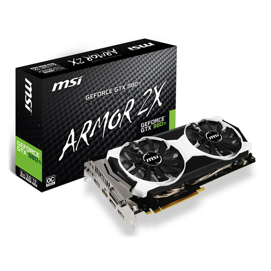 MSI GeForce GTX 980 Ti GAMING 6G DS501付き MSI Edição limitada para jogos GeForce GTX 980 TI 6GB OC DirectX