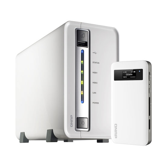 2 Bay NAS QNAP TS-212E with Wireless Storage Device QG-103N : image 1