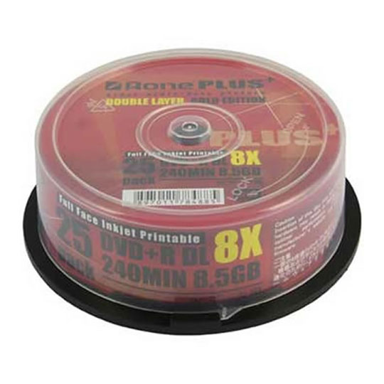 DVD+R Dual Layer Printable OVERBURN Media 8 Speed Discs : image 1