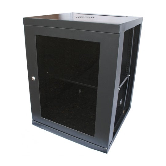 LMS Data Wall Mount Cabinet (Black), 18U 19" 550mm deep