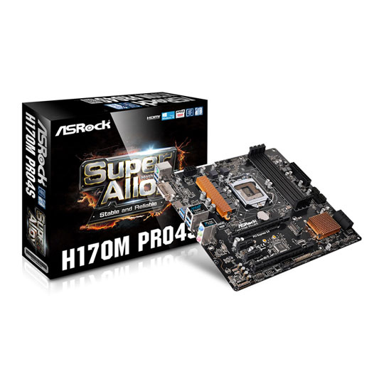 Asrock Pro4S Intel H170M Micro ATX Skylake Motherboard : image 1