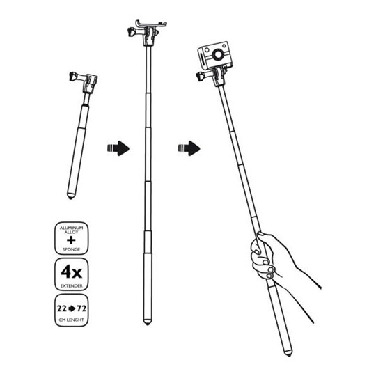 Nilox Foolish / F-60 / Mini F Action Camera Self Time Stick : image 3