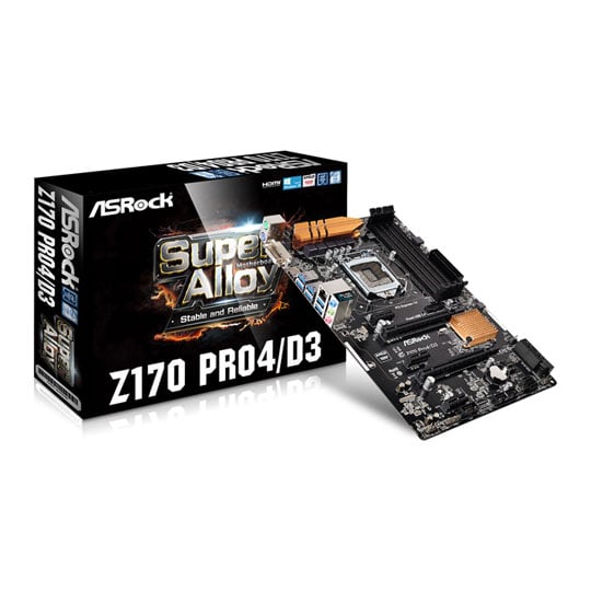 ASRock PRO4/D3 Skylake Z170 ATX Motherboard : image 1