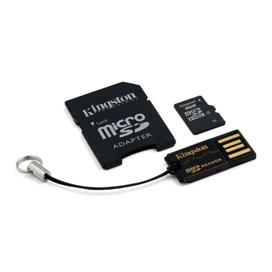 Kingston 8GB MicroSD SD/USB Adaptor Memory Card Kit LN68306
