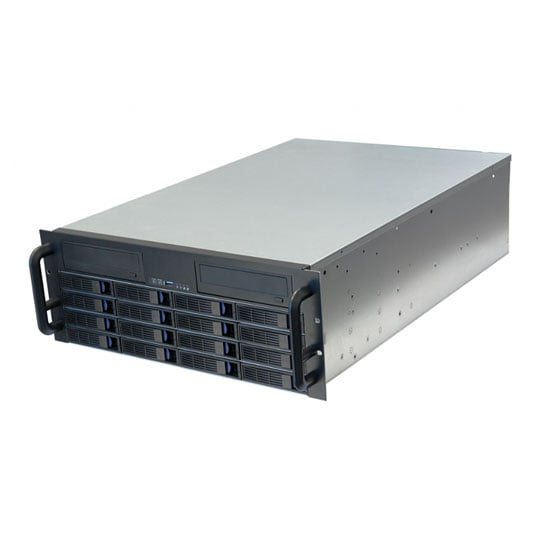Short Length 4U Server Case with 16x 3.5" Hot-Swappable SATA/SAS Drive Bays 6Gb/s MiniSAS : image 1