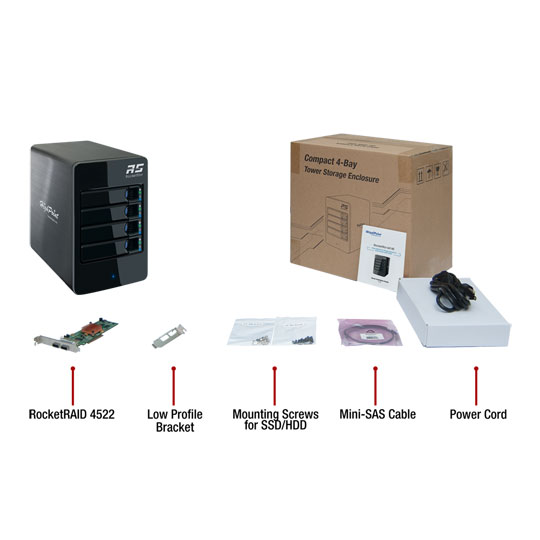 RocketStor 6414AS - Alloggiamento RAID A 4 Baie Per HDD/SSD SATA 6Gb/s - Hot Swap - Fino A 32TB