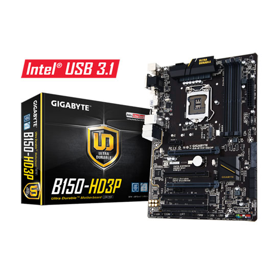 Gigabyte GA-B150-HD3P ATX Motherboard with USB 3.1 Type A : image 1