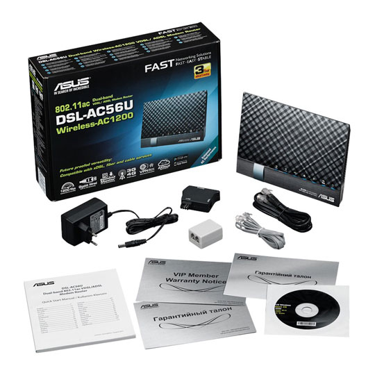 ASUS VDSL/ADSL DSL-AC56U Phone Line WiFi Modem Router LN70838 | SCAN UK
