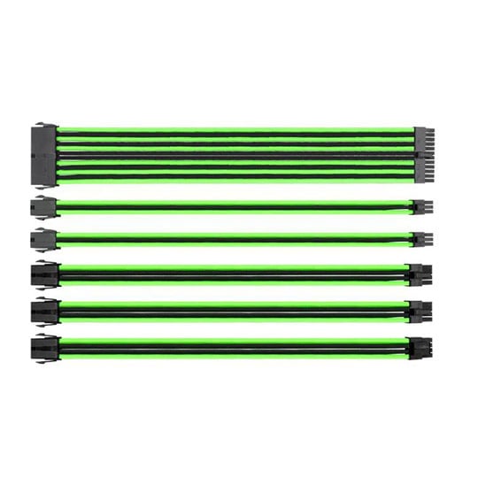 Thermaltake TtMod 30cm Black/Green Sleeved Cable Management Kit