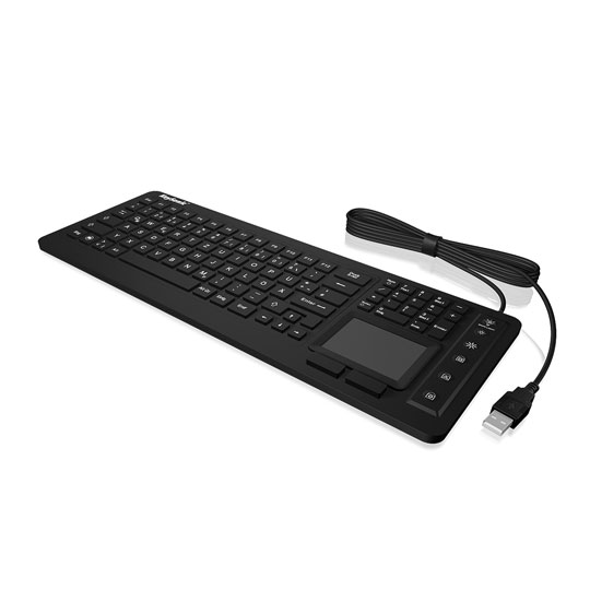 Silicone waterproof keyboard with touchpad and backlight