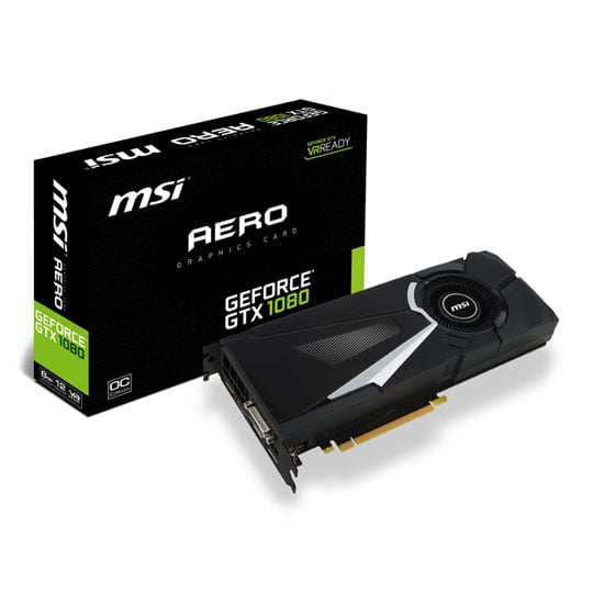 1080 MSI NVIDIA GeForce GTX 1080 8GB Aero OC Graphics Card LN72959
