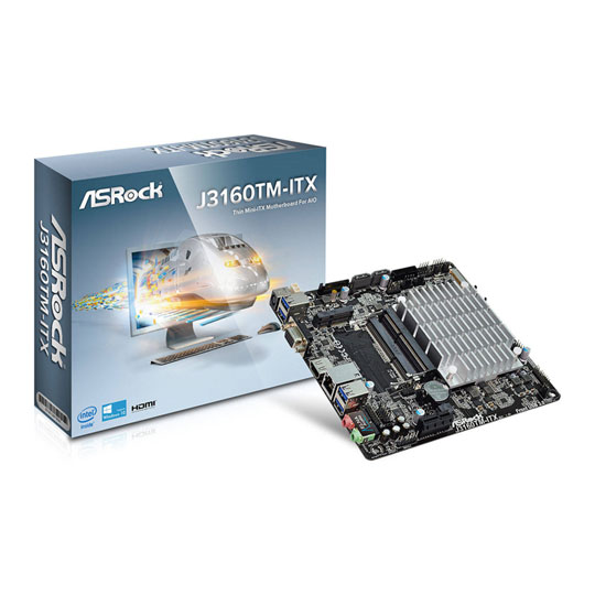 ASRock Intel J3160TM-ITX Thin Mini ITX AIO PC Motherboard : image 1