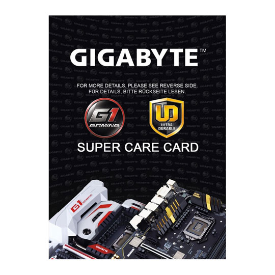 Gigabyte £50 Supercare extended warranty insurance card