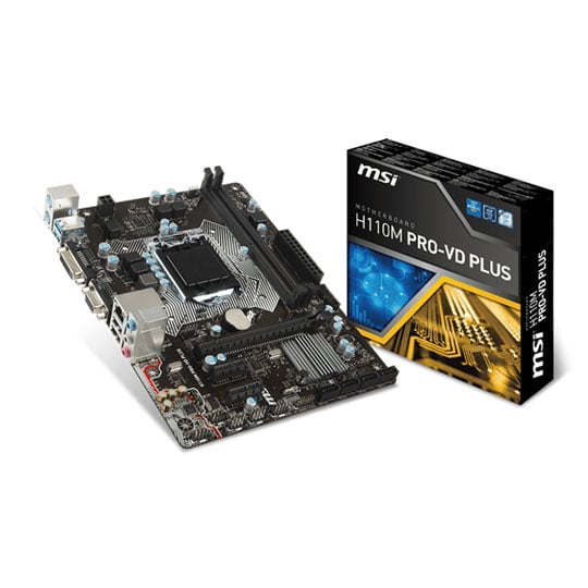 MSI Intel H110M PRO VD PLUS Kabylake/Skylake micro-ATX Motherboard : image 1