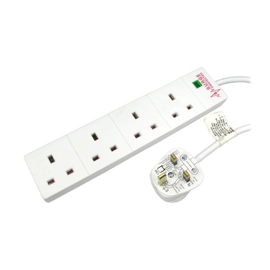 Scan 2m 4 Gang Extension Lead w/ Surge Protection