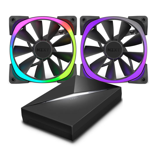 NZXT Aer RGB Premium Digital LED PMW Fan Pack with NZXT HUE+ : image 1
