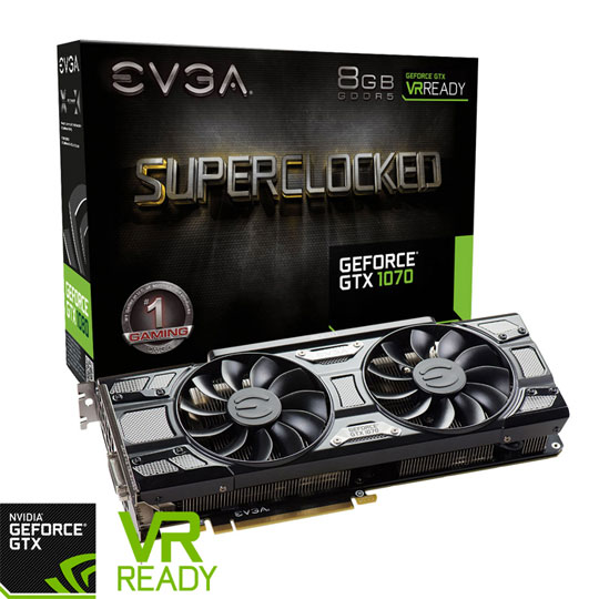 EVGA NVIDIA GeForce GTX 1070 8GB SC Gaming ACX 3.0 Black Edition : image 1