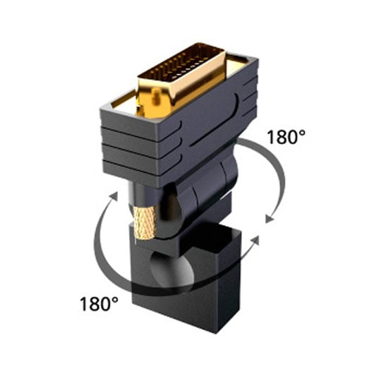 DVI-D to HDMI Swivel Akasa Display Convertor AK-CBHD16-BK