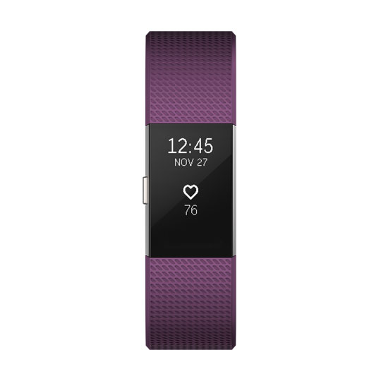 Fitbit Charge 2 Fitness Smartband Activity Tracker Plum/Silver : image 2