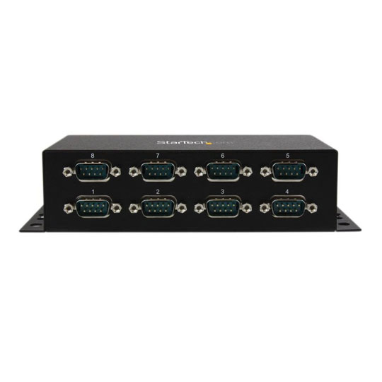 StarTech 8 Port USB to DB9 RS232 Serial Adapter Hub Industrial DIN Rail Wall Mountable