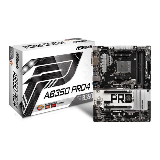 ASRock AMD AM4 Ryzen AB350 Pro4 ATX Motherboard : image 1