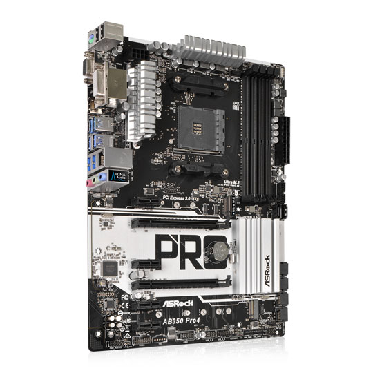 ASRock AMD AM4 Ryzen AB350 Pro4 ATX Motherboard : image 2