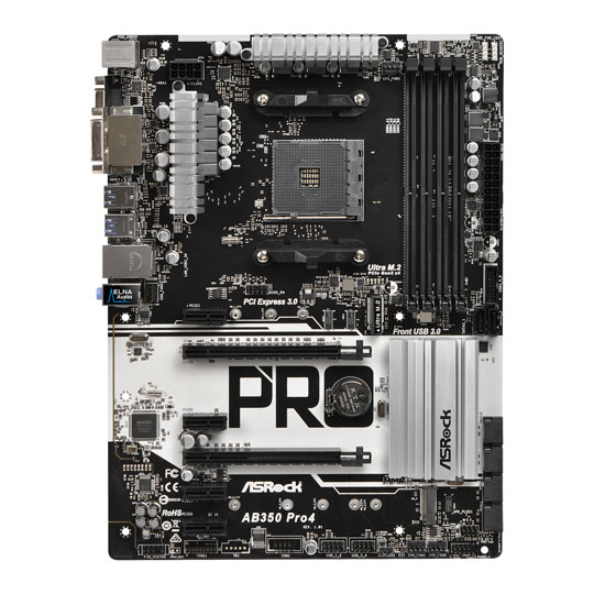 ASRock AMD AM4 Ryzen AB350 Pro4 ATX Motherboard : image 3