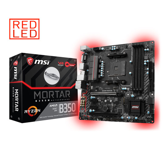 MSI AMD Ryzen AM4 B350M MORTAR Micro ATX Motherboard : image 1