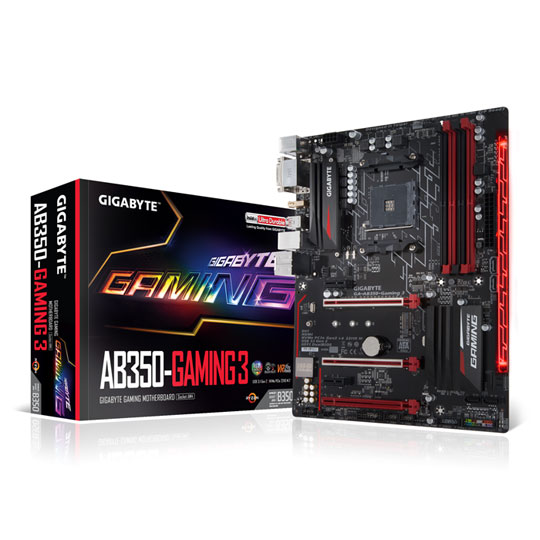 Gigabyte AMD AM4 Ryzen AB350 GAMING 3 ATX Motherboard : image 1