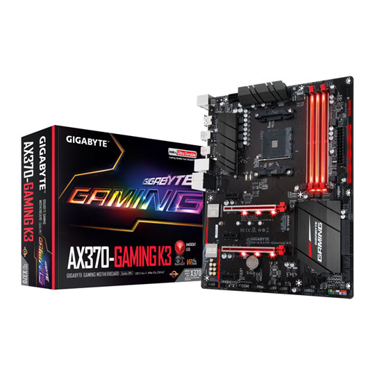 Gigabyte AMD Ryzen AM4 AX370 GAMING K3 ATX Motherboard : image 1