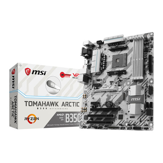 MSI AMD AM4 Ryzen B350 TOMAHAWK ARCTIC ATX Motherboard : image 1