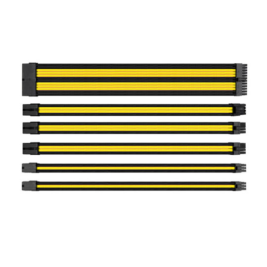 Thermaltake TtMod 30cm Black/Yellow Sleeved Cable Management Kit