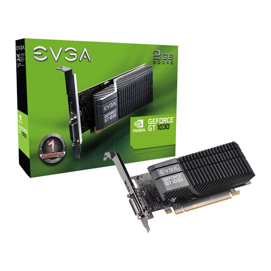 EVGA NVIDIA GeForce GT 1030 2GB SC Passive SILENT Low Profile Graphics Card : image 1