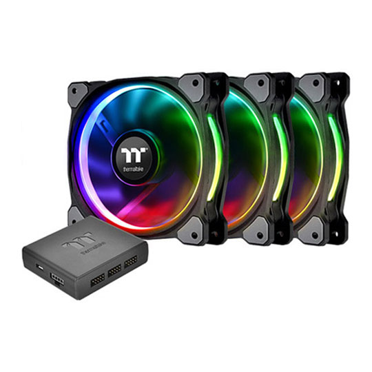 3 Fan Pack Thermaltake Riing Plus 14 LED RGB Radiator Fan TT Premium Edition : image 1