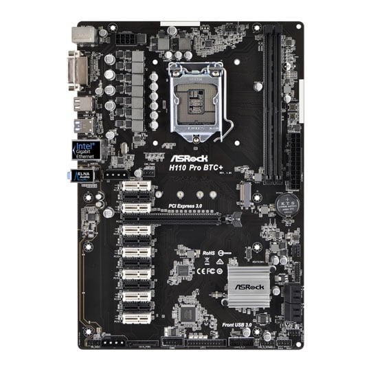 ASRock Intel H110 Pro BTC+ 13 PCIe Cryptocoin Mining ATX Motherboard : image 3