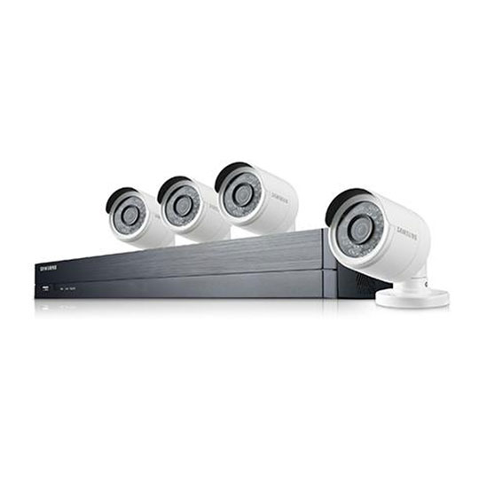 Samsung 4 Channel 1TB 4 Camera Full HD 1080P IP66 Waterproof Day Night CCTV System : image 1